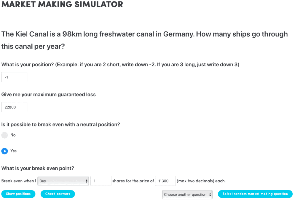 Market making simulator