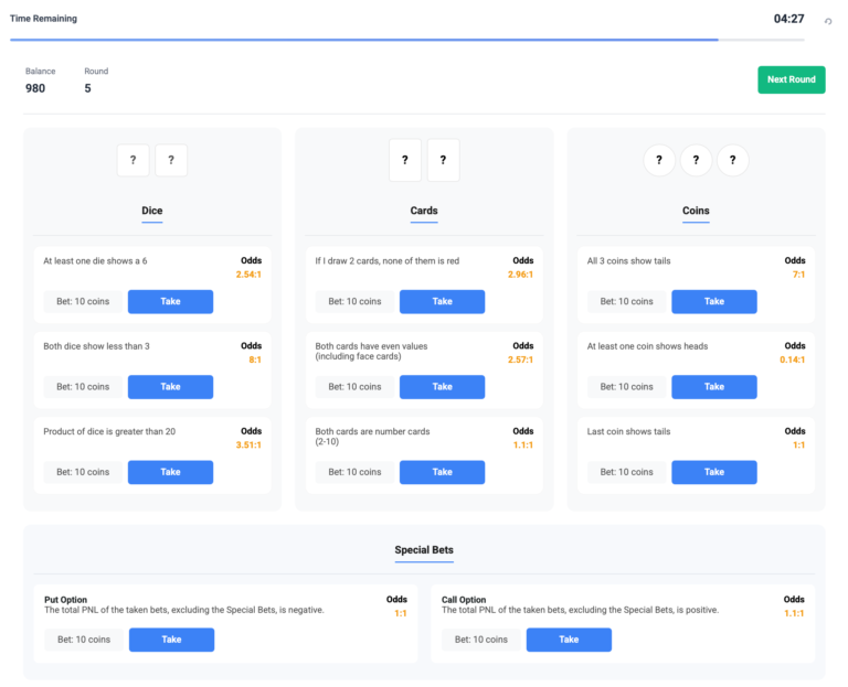 Probability Betting Game